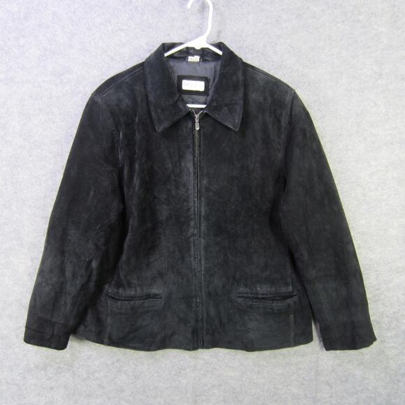 Relativity Woman Jacket Womens 1X Black Faux Suede Zip Front Collared Pockets - Picture 1 of 7